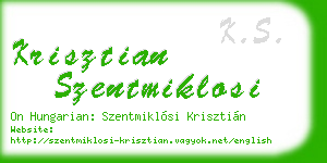 krisztian szentmiklosi business card