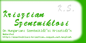 krisztian szentmiklosi business card